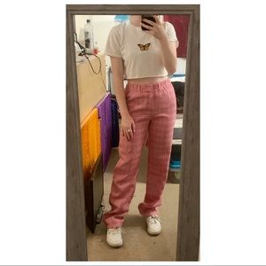 RedBerry Pink Plaid Pants Size 12